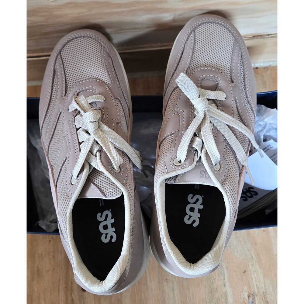SAS Tour Mesh Mens 8 M Sand Taupe Leather Walking Sneakers 2943678 Made in USA - Picture 4 of 10